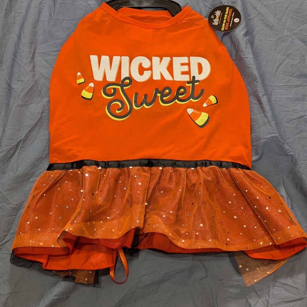 Wicked Sweet Orange Dog Halloween Costume, Large